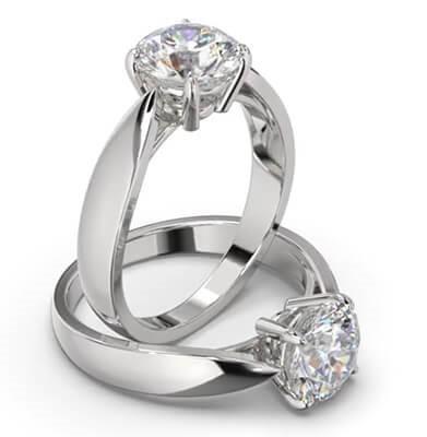 Wide Cathedral Solitaire engagement ring
